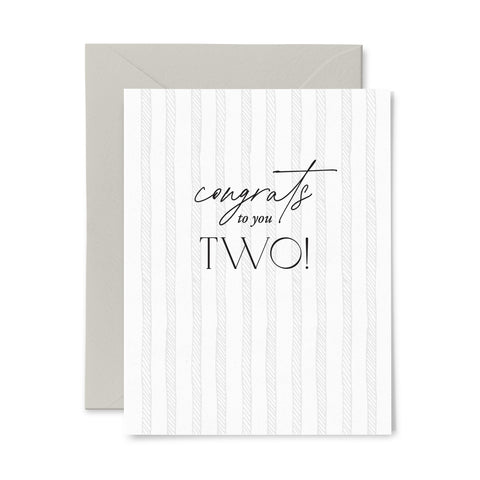 Congrats to you, TWO | Wedding | Letterpress Greeting Card