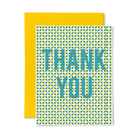 Thank You Blue | Thank You | Letterpress Greeting Card