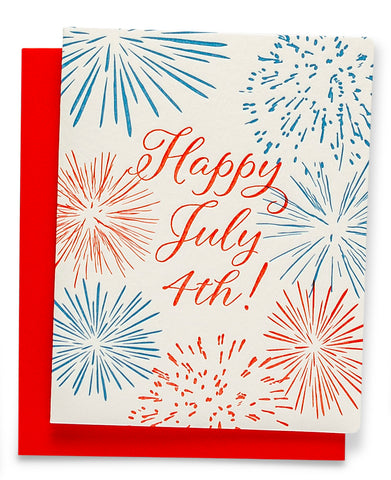 Happy 4th of July | Independence Day | Letterpress Greeting Card