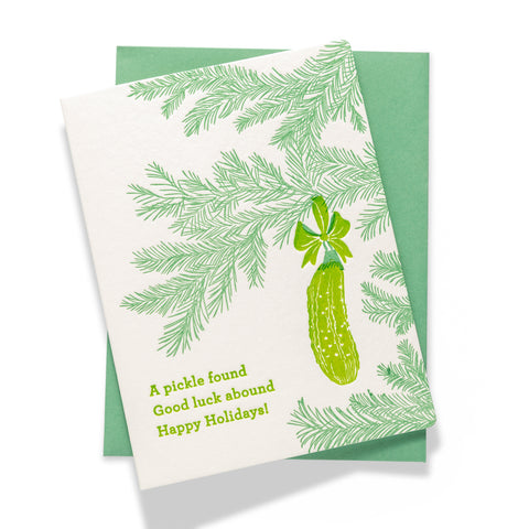 Christmas Pickle | Holiday | Letterpress Greeting Card