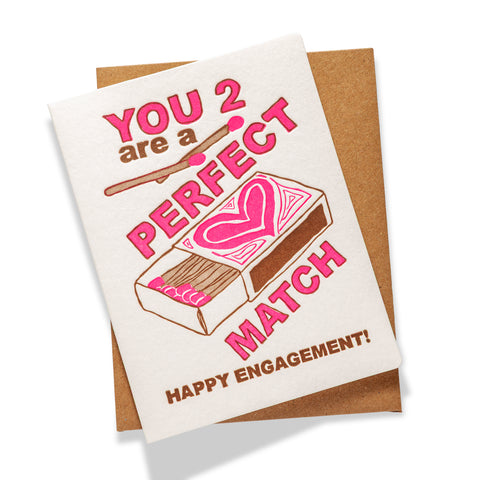 Perfect Match | Love | Letterpress Greeting Card