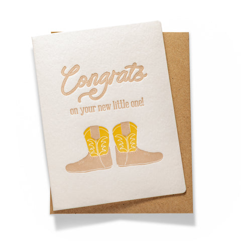 Baby Boots | Baby | Letterpress Greeting Card