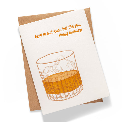 Whiskey Birthday | Birthday | Letterpress Greeting Card