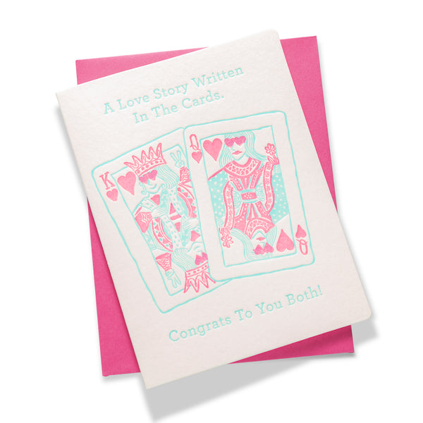 King & Queen of Hearts | Love | Letterpress Greeting Card