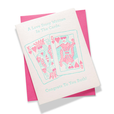 King & Queen of Hearts | Love | Letterpress Greeting Card