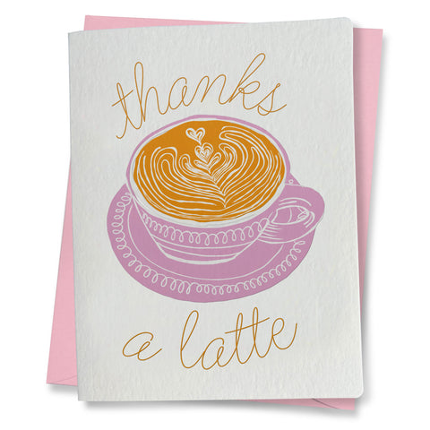 Thanks a Latte | Thank You | Letterpress Greeting Card
