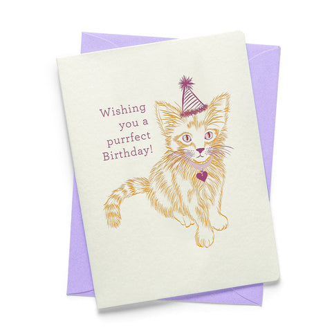 Purrfect Birthday | Birthday | Letterpress Greeting Card