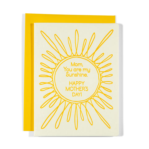 Sunshine Mom | Mother's Day | Letterpress Greeting Card