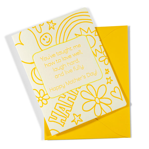 Love Hard Laugh Freely | Mother's Day | Letterpress Greeting Card