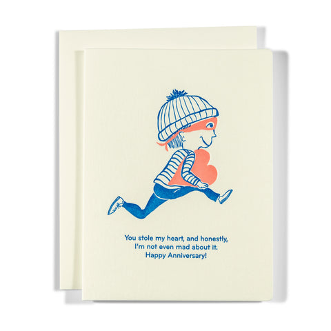 Stole My Heart Anniversary | Love | Letterpress Greeting Card