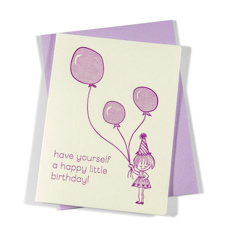 Balloon Girl | Birthday | Letterpress Greeting Card