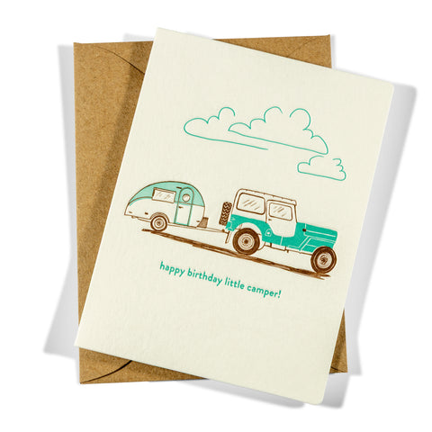 Happy Birthday Little Camper | Birthday | Letterpress Greeting Card