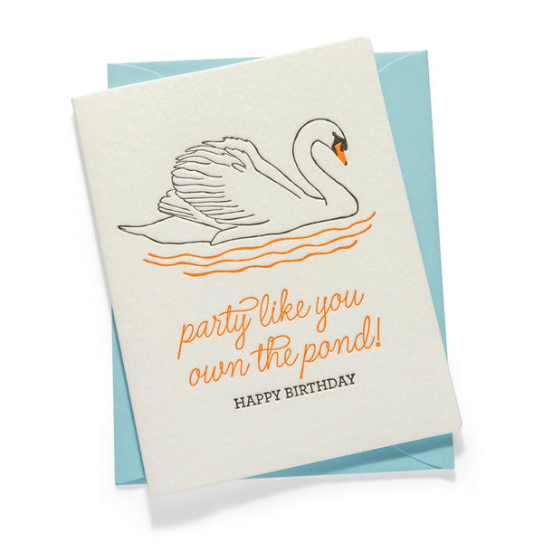 Swan Birthday | Birthday | Letterpress Greeting Card