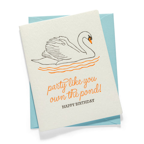 Swan Birthday | Birthday | Letterpress Greeting Card