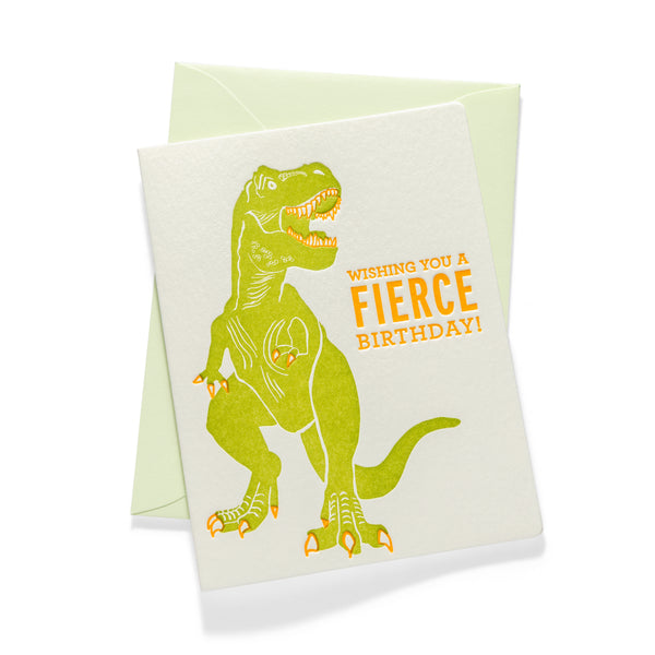 Fierce Dino | Birthday | Letterpress Greeting Card
