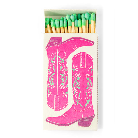 PRE-ORDER Pink Cowgirl Boots | Fun & Fancy Letterpress Safety Matches