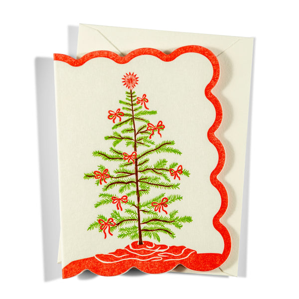 Mini Letterpress Enclosure Card | Christmas Tree