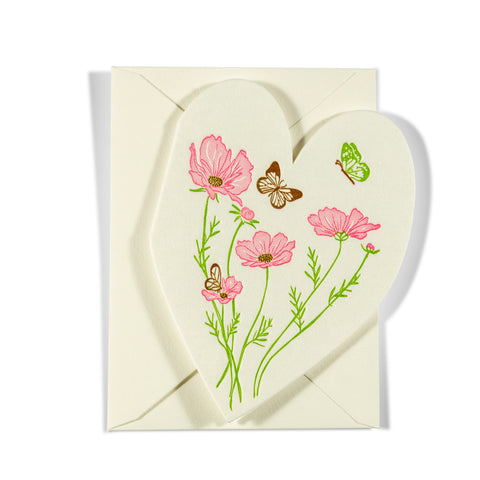 Mini Letterpress Enclosure Card | Floral Butterfly