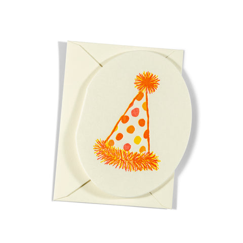 Mini Letterpress Enclosure Card | Party Hat
