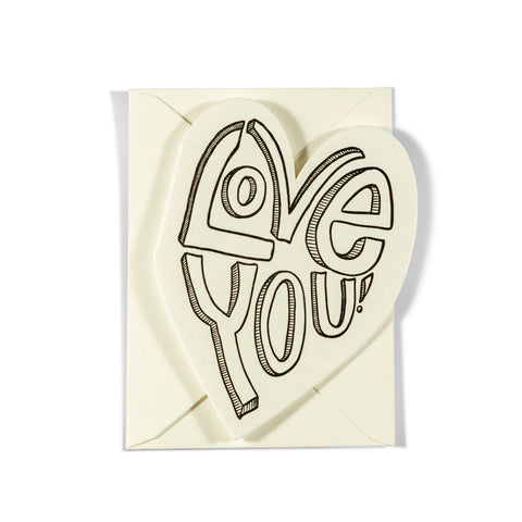 Mini Letterpress Enclosure Card | Love You!