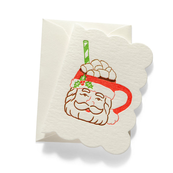 Mini Letterpress Enclosure Card | Santa Mug