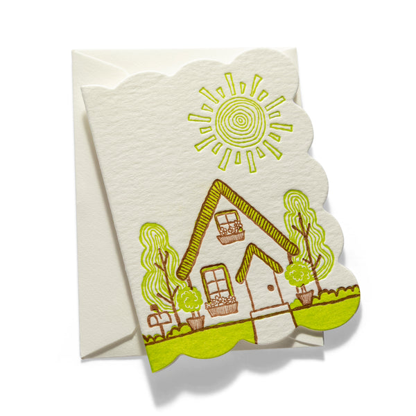Mini Letterpress Enclosure Card | House