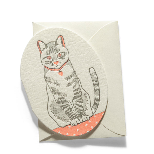 Mini Letterpress Enclosure Card | Cat