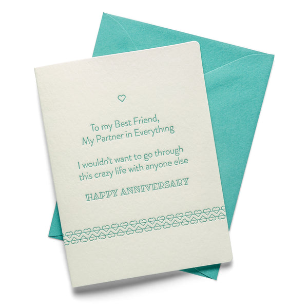 Crazy Life Anniversary | Love | Letterpress Greeting Card