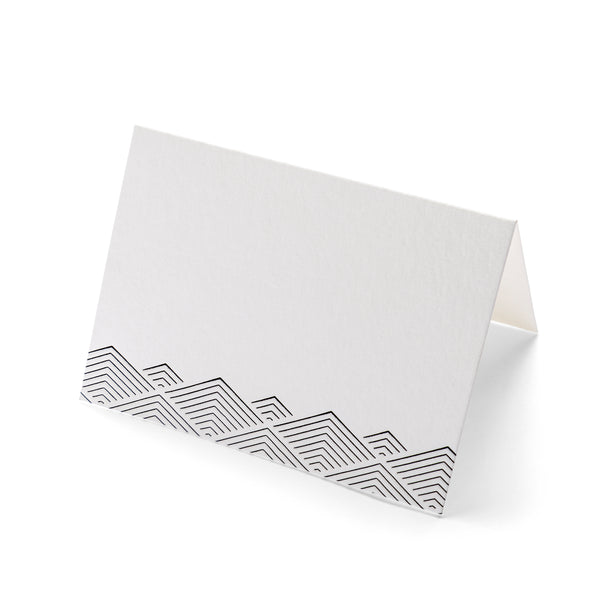 Folded Place Cards | Black Geo