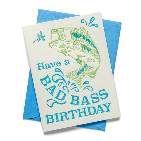 Bad Bass | Birthday | Letterpress Greeting Card