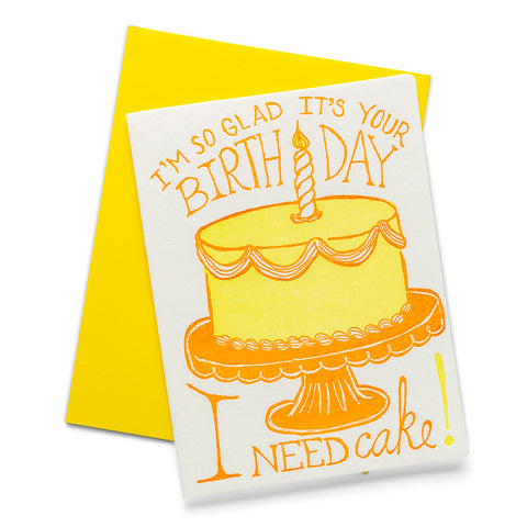 Cake | Birthday | Letterpress Greeting Card