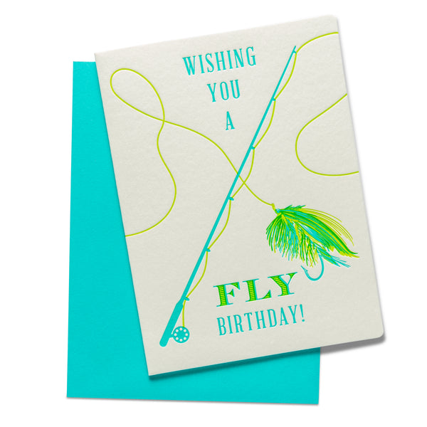 Fly Birthday | Letterpress Greeting Card | Birthday