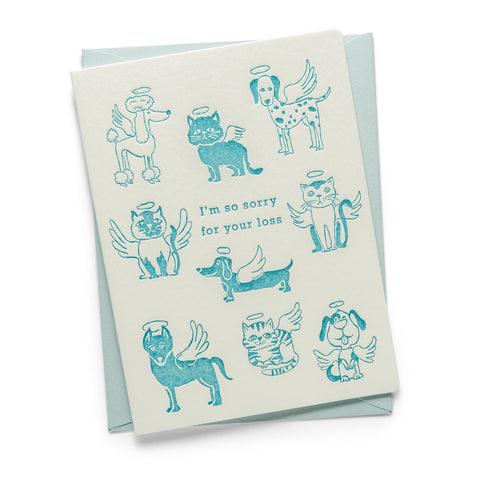 Pet Angels | Pet Sympathy | Letterpress Greeting Card