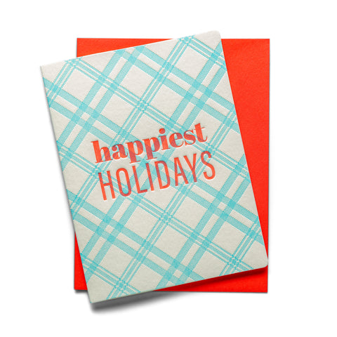 Holiday Plaid | Holiday/Christmas | Letterpress Greeting Card