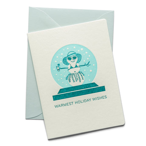 Snow globe | Holiday/Christmas | Letterpress Greeting Card