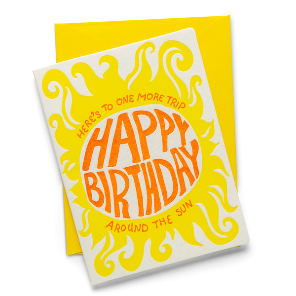 Trip Around the Sun | Birthday | Letterpress Greeting Card