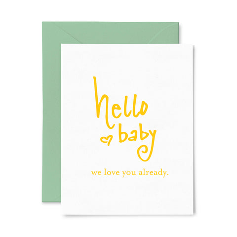 Hello Baby | Baby | Letterpress Greeting Card