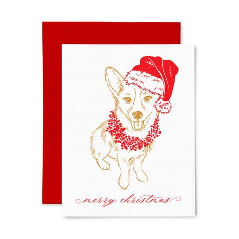 Corgi Christmas | Holiday | Letterpress Greeting Card