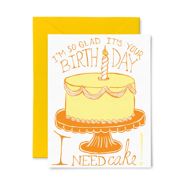 Cake | Birthday | Letterpress Greeting Card
