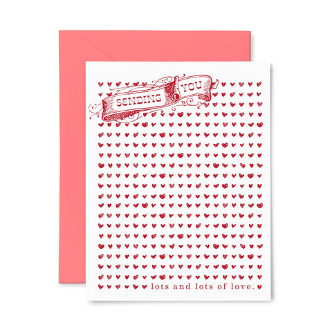 Sending Hearts | Love | Letterpress Greeting Card